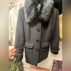 Forever 21 womens black vintage inspired coat